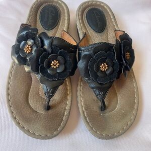 Clarks Black and Tan Leather Sandals
